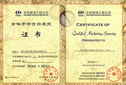 中国环球工程公司合格市场资源成员