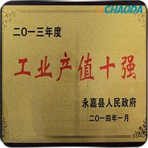 永嘉县2013年度工业产值十强